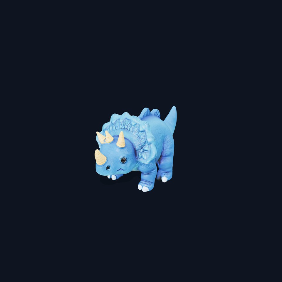 Blue Triceratops Toy model pack